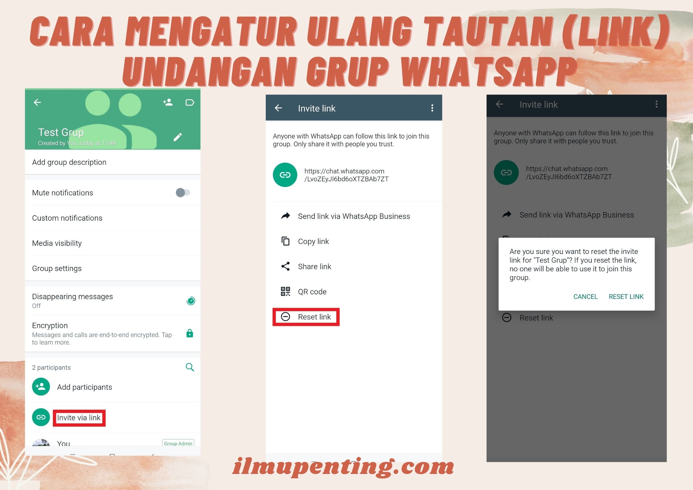 Cara Mengatur Ulang Tautan (Link) Undangan Grup WhatsApp