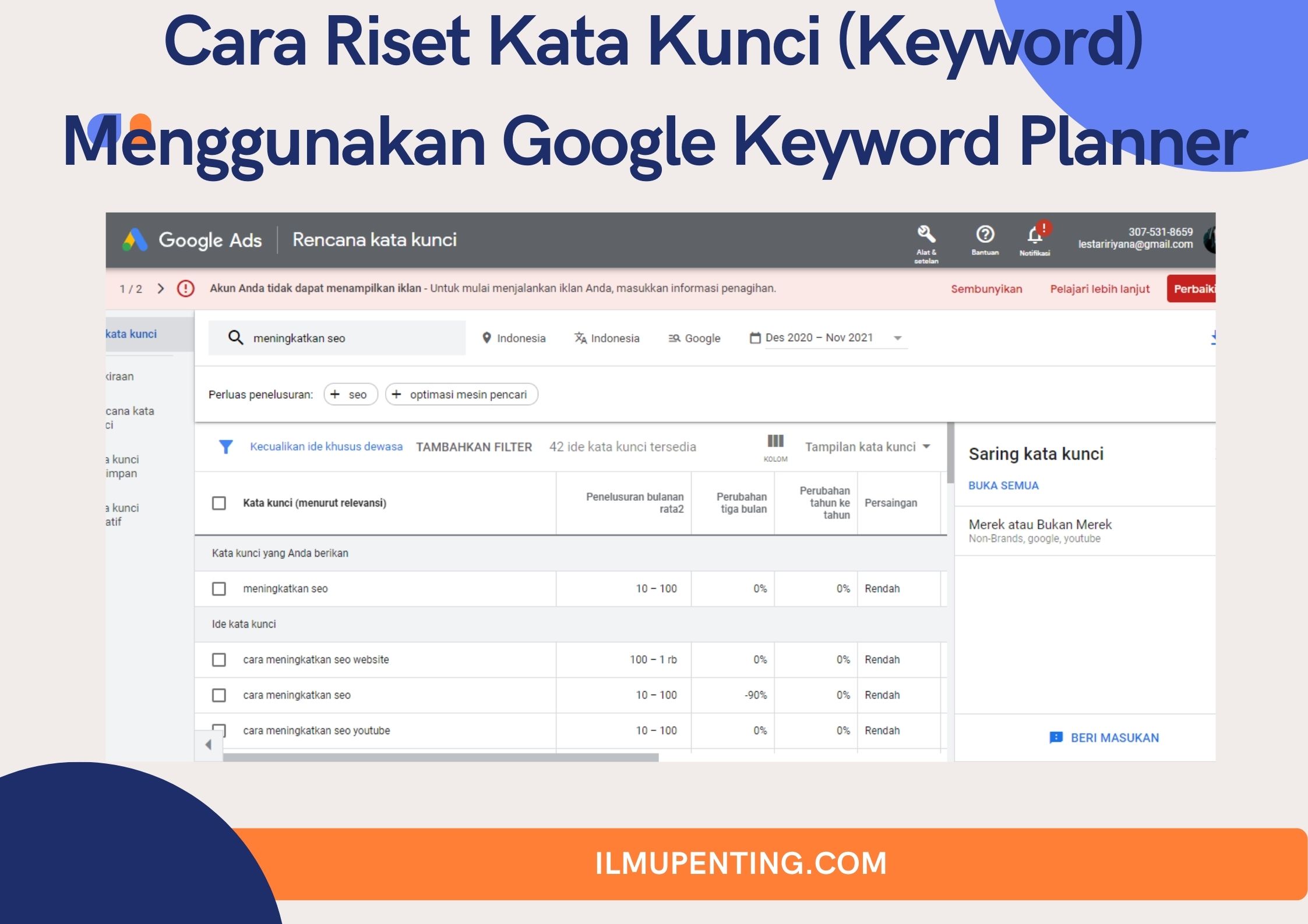 Cara Riset Kata Kunci (Keyword) Menggunakan Google Keyword Planner