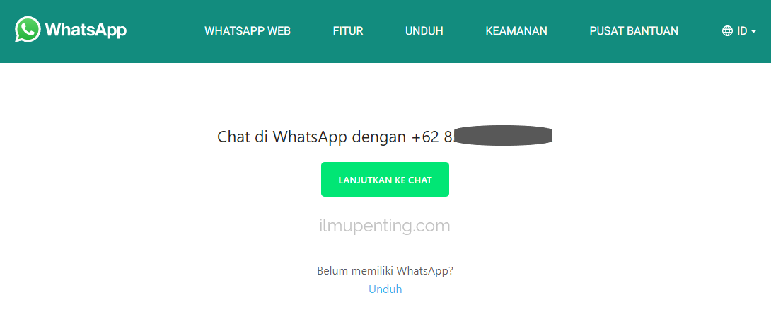 Chat WhatsApp Tanpa Save Nomor