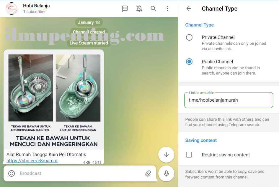 Cara Mengatur (Setting) Channel Telegram