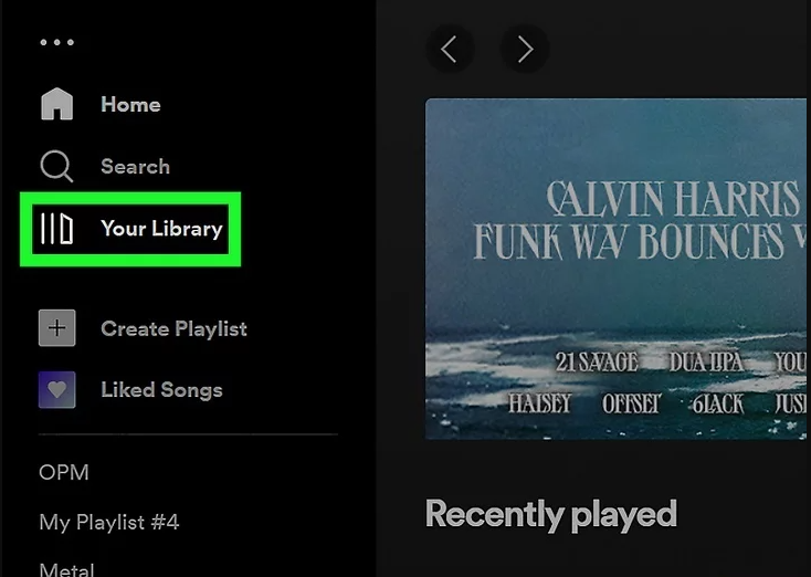 Membuka Library di Spotify Komputer