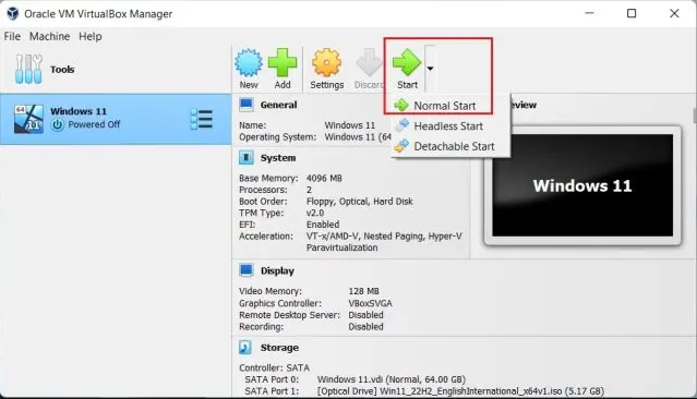 Memulai Install Windows 11 di VirtualBox