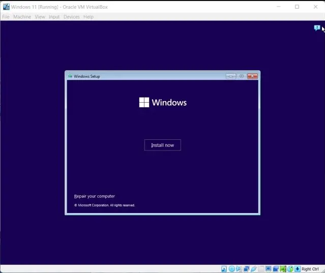 Proses Install Windows 11 di VirtualBox