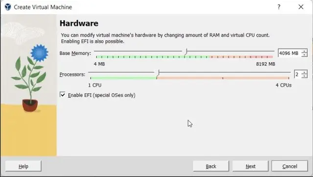 Setting RAM Windows 11 di VirtualBox